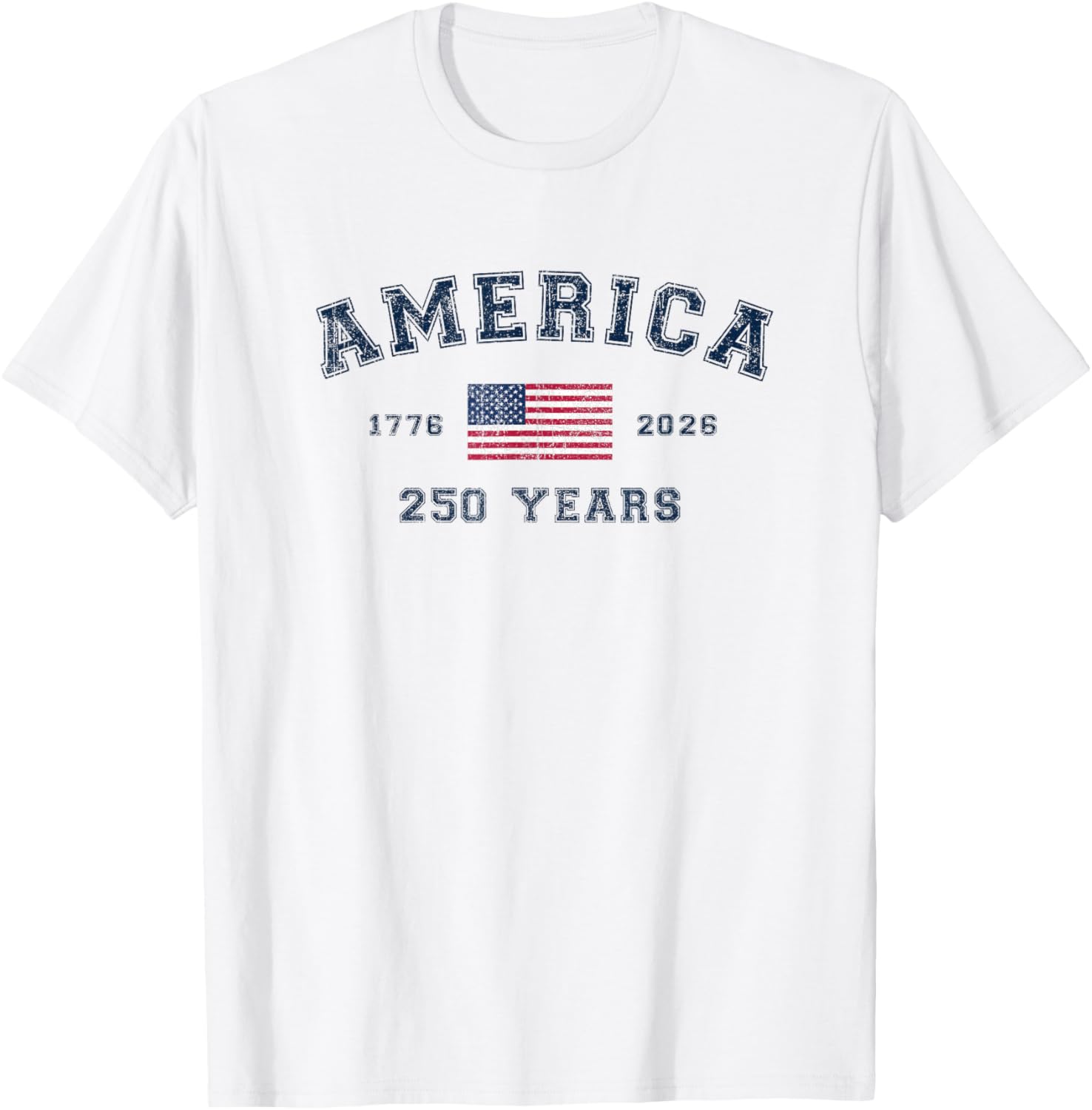 America 250 Years USA United States Flag July 4th 2026 1776 T-Shirt - T-Shirt | White