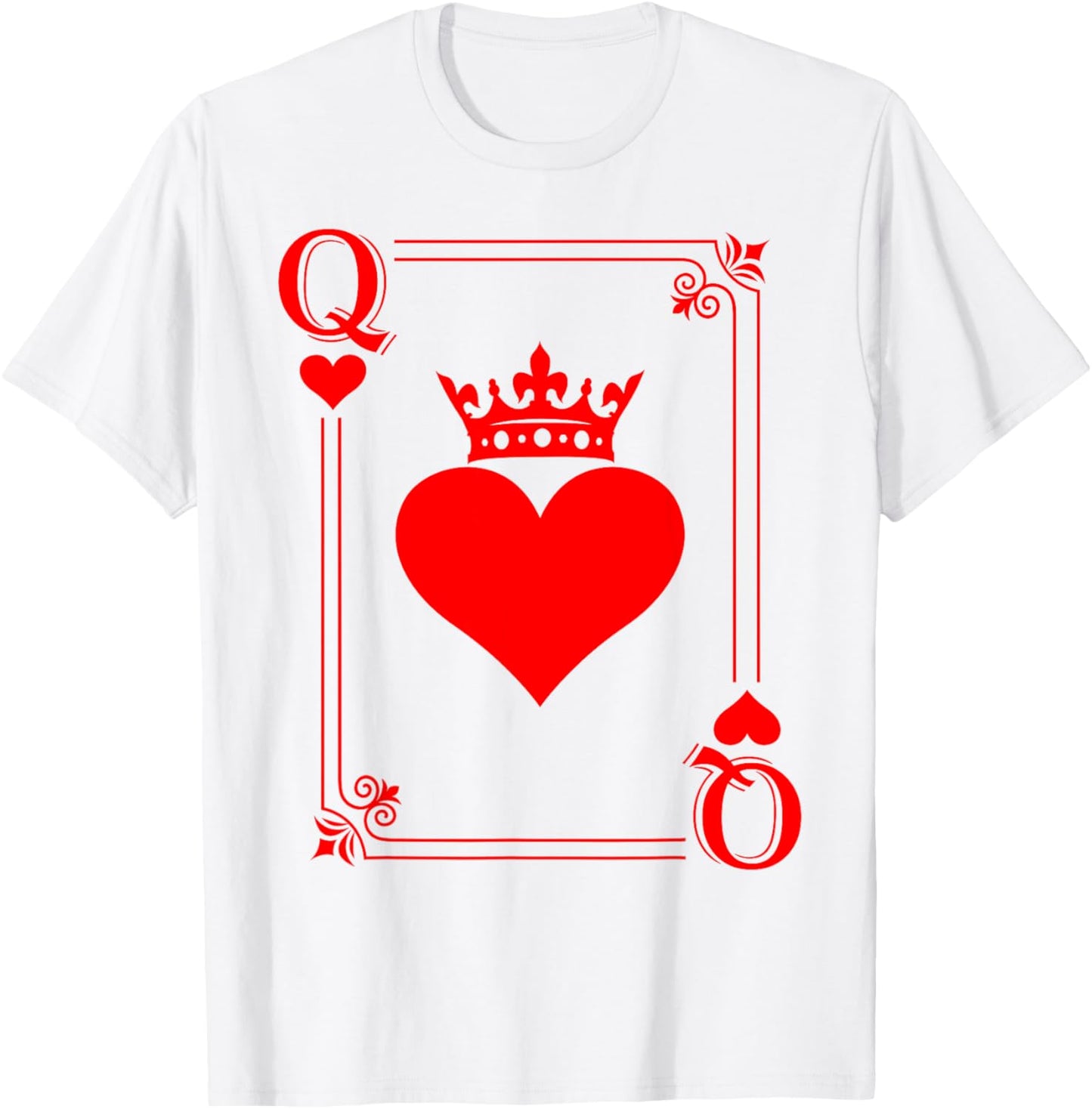 Funny Queen Card Hearts Happy Valentines Women Girls T-Shirt - T-Shirt | White