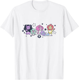 Kpop Demon Hunters Halloween Saja Friends Cute Lions T-Shirt - T-Shirt | White