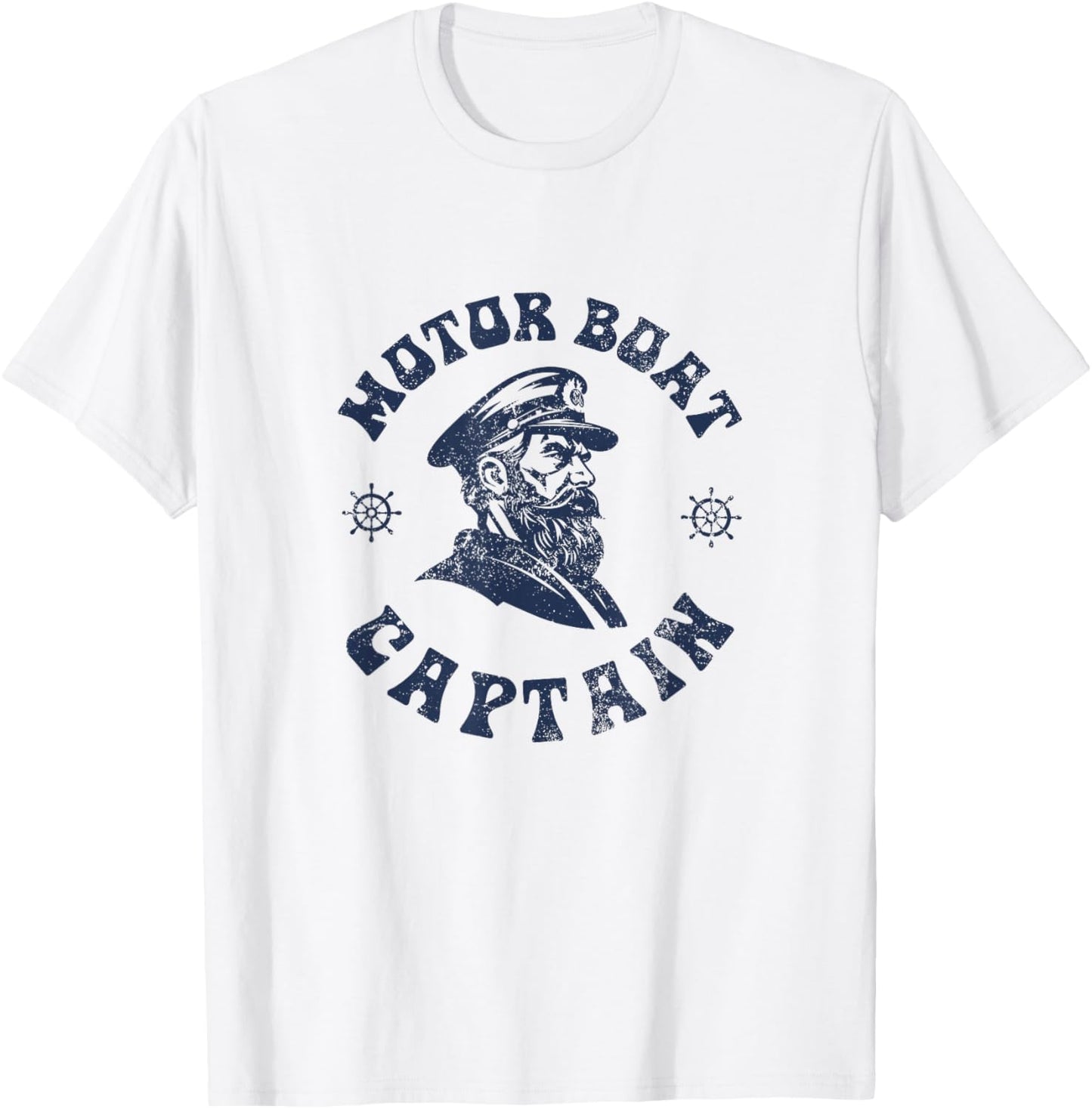 Funny Motor Boating Vintage Motor Boat Captain T-Shirt - T-Shirt | White