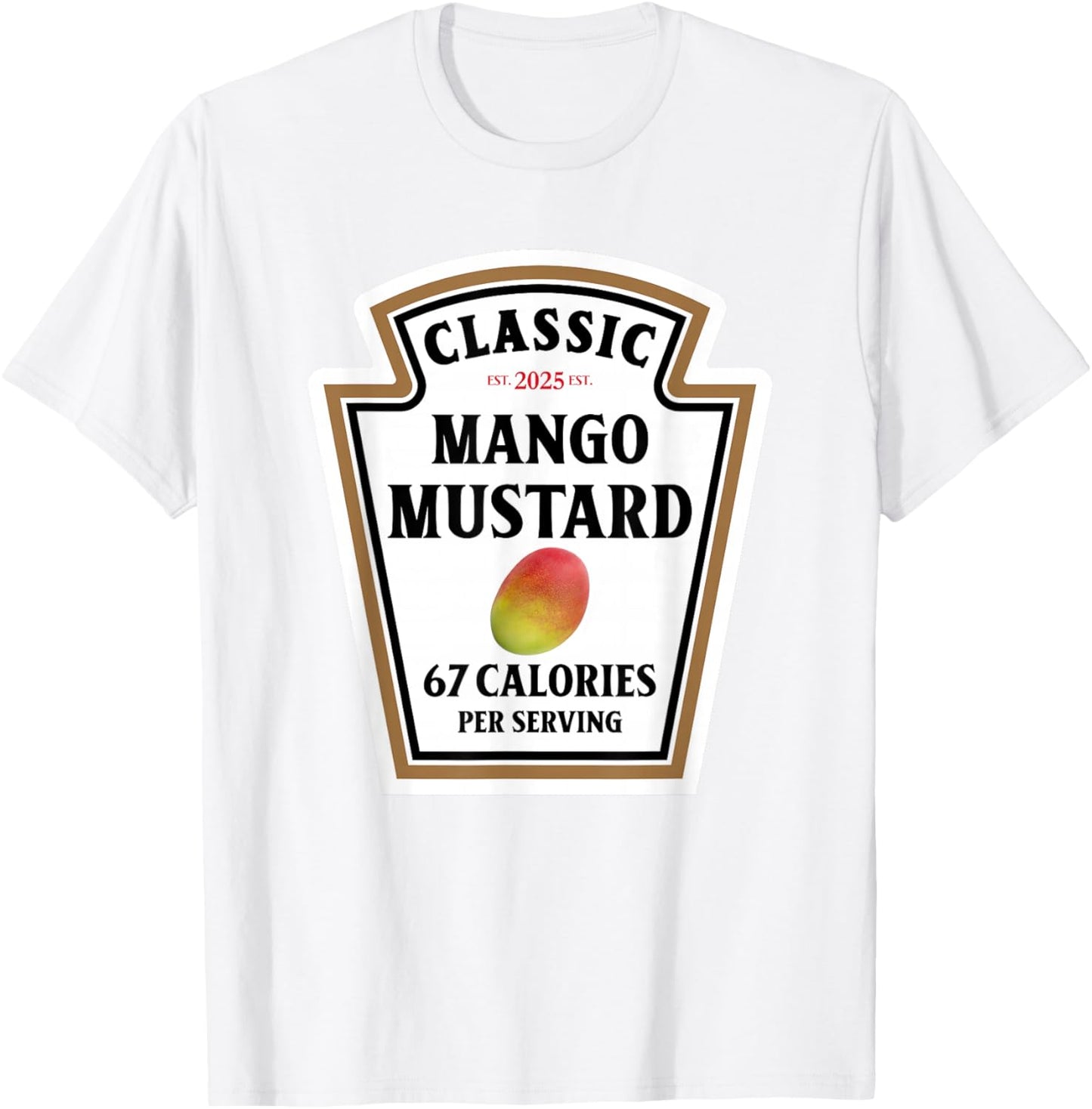 Mango Mustard Label Brainrot Meme T-Shirt - T-Shirt | White
