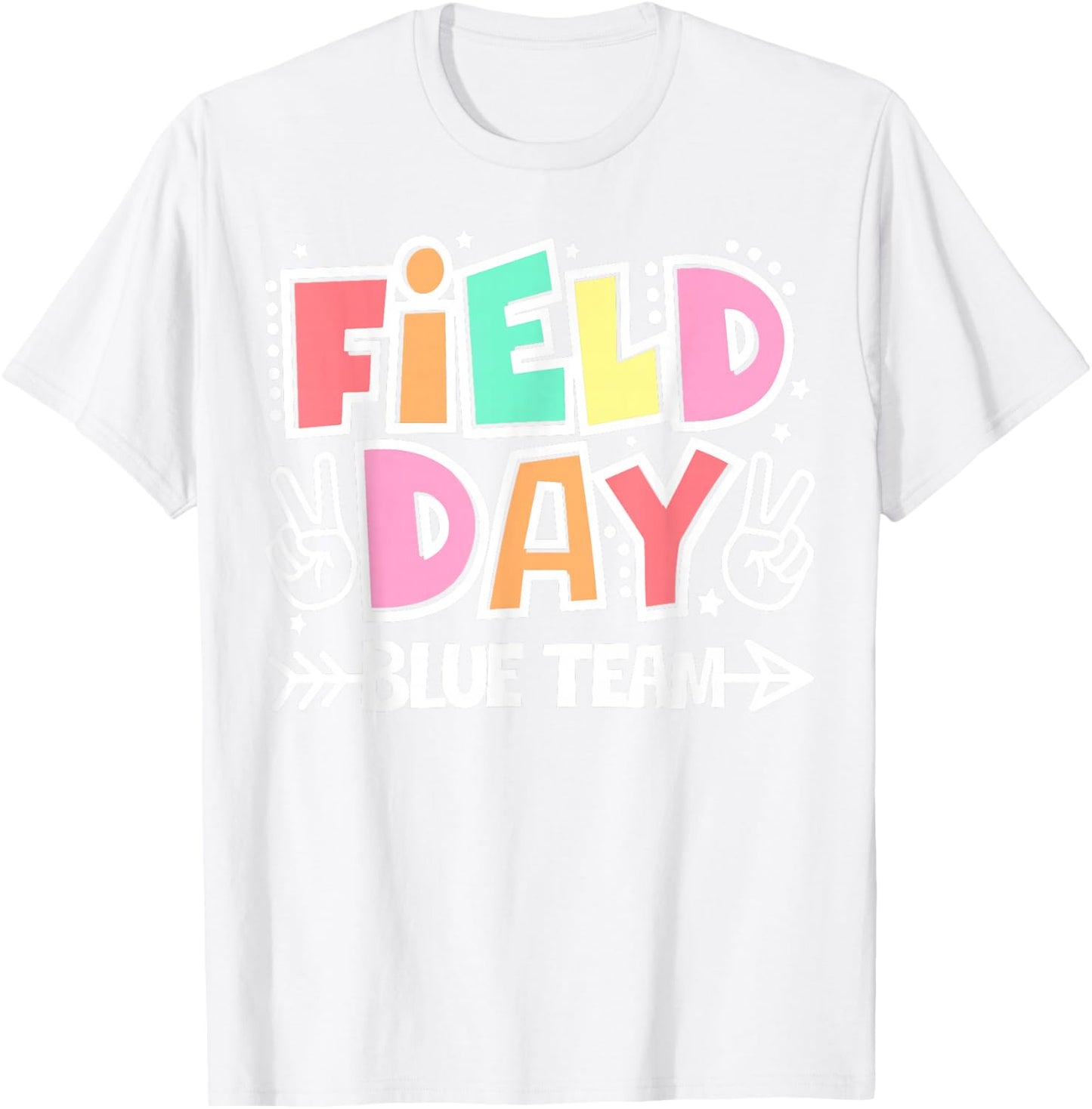 Field Day Blue Team Funny for Teacher Kids Field Day Games T-Shirt - T-Shirt | White