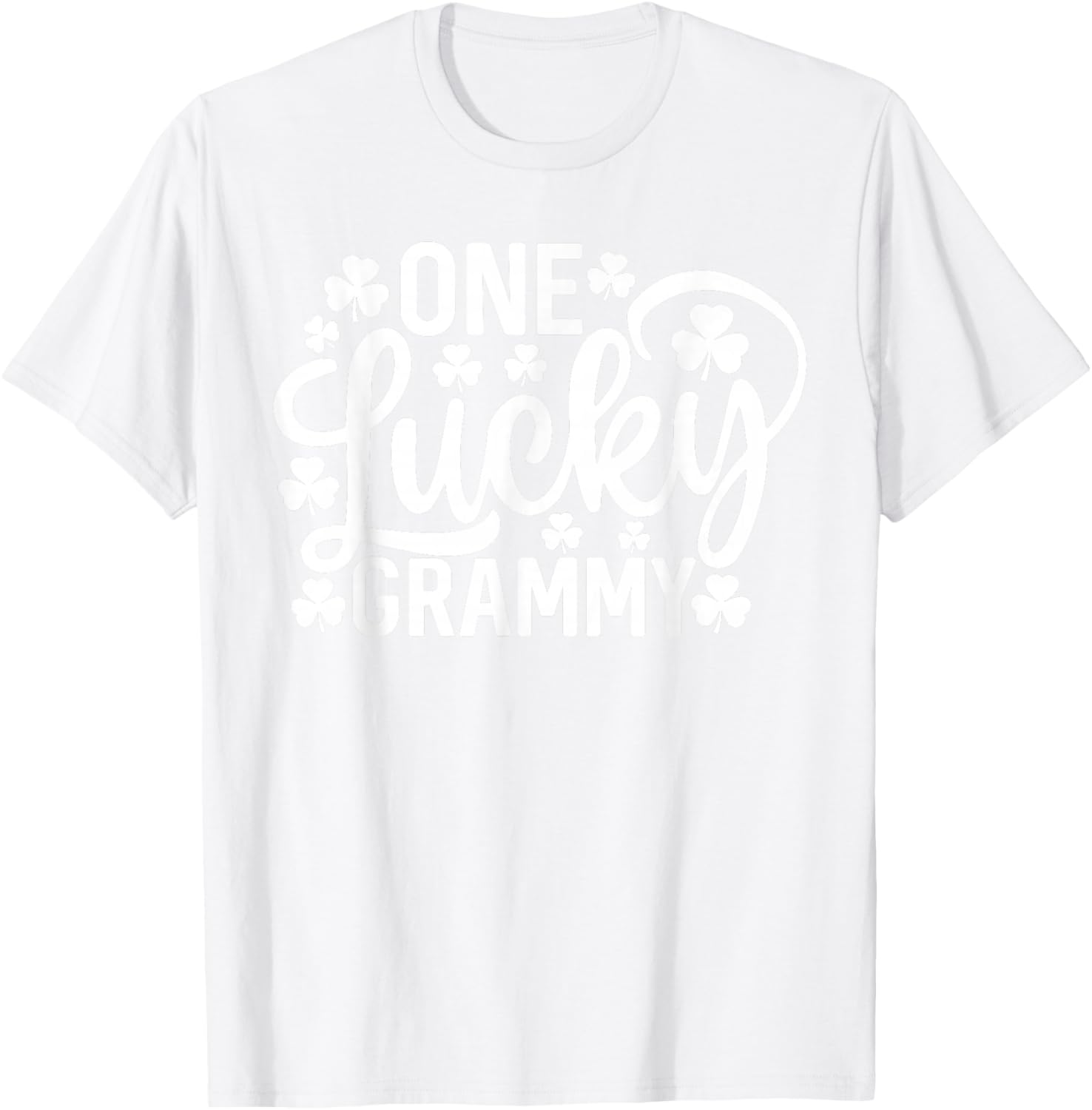 One Lucky Grammy Funny St Patrick's Day Shamrocks T-Shirt - T-Shirt | White