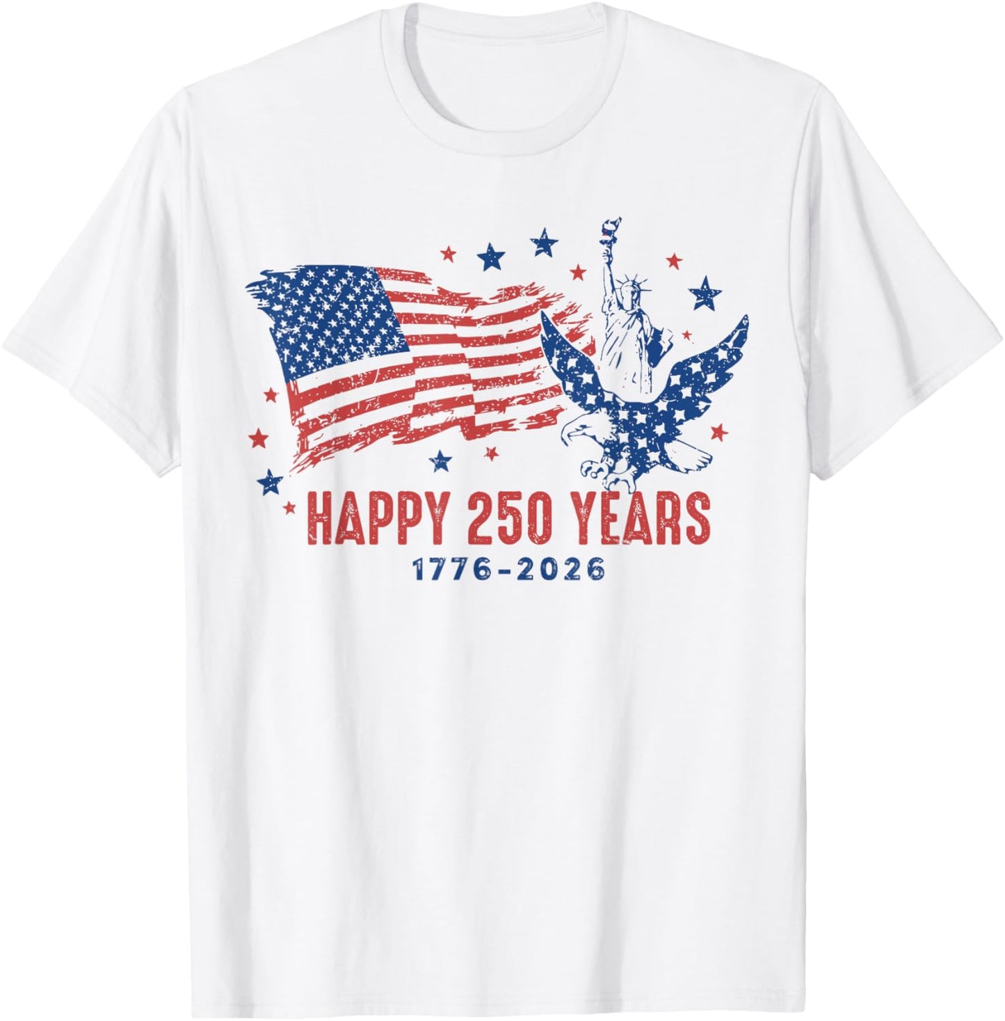 Happy 250 Years 1776 2026 Women Kids 4th of July T-Shirt - T-Shirt | White