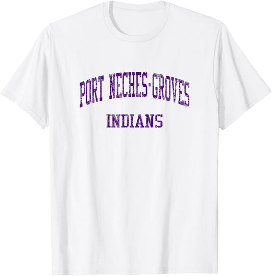 Port Neches-Groves High School HS Port Neches TX Vintage SPO T-Shirt - T-Shirt | White