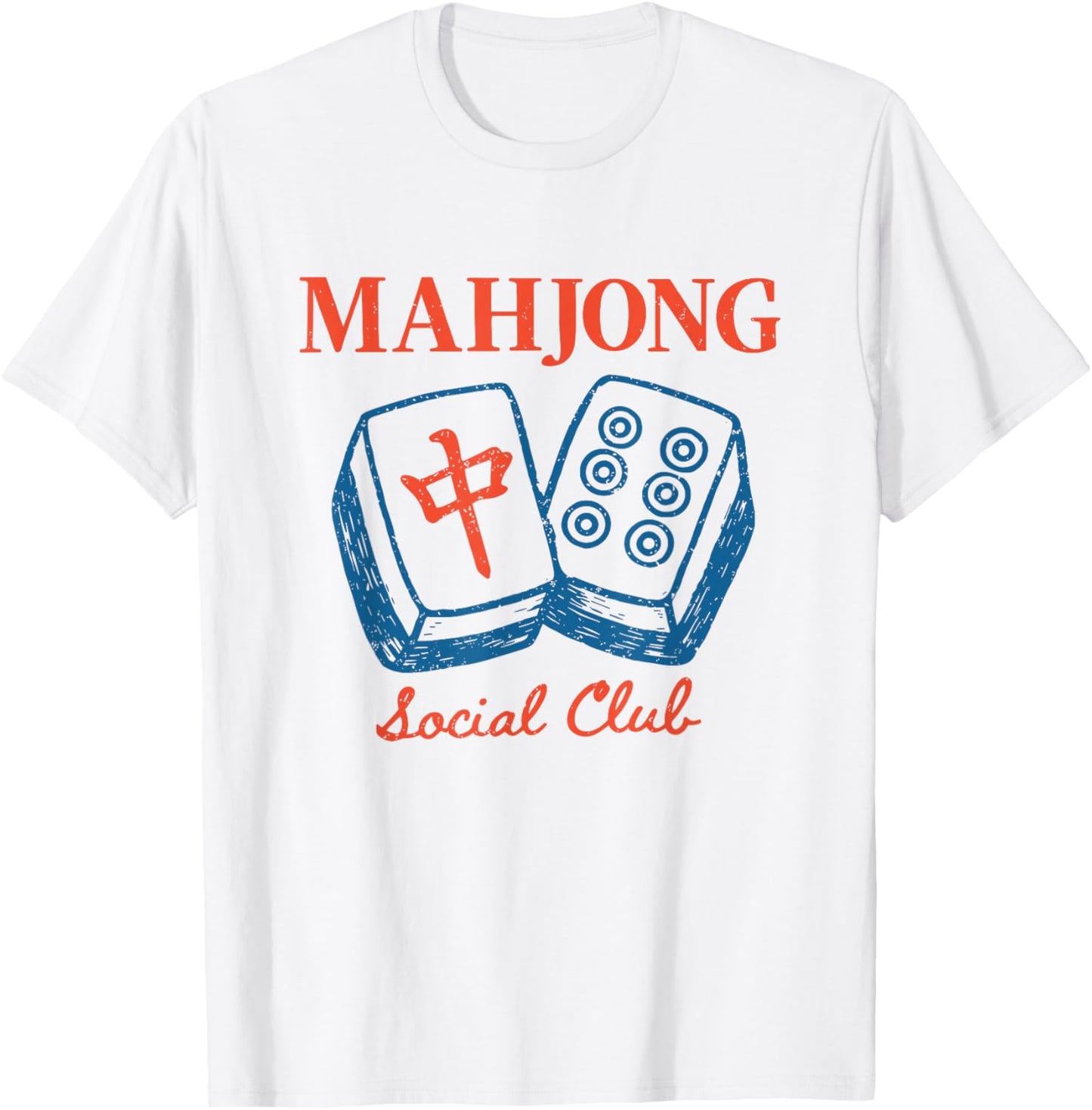 Mahjong Social Club Vintage Mah jongg Tiles Game Night T-Shirt - T-Shirt | White