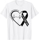 Lung Cancer Awareness Heart White Ribbon Support Men Women T-Shirt - T-Shirt | White