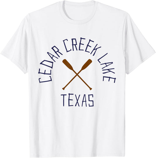 Cedar Creek Lake Texas Outdoors Vintage T-Shirt - T-Shirt | White