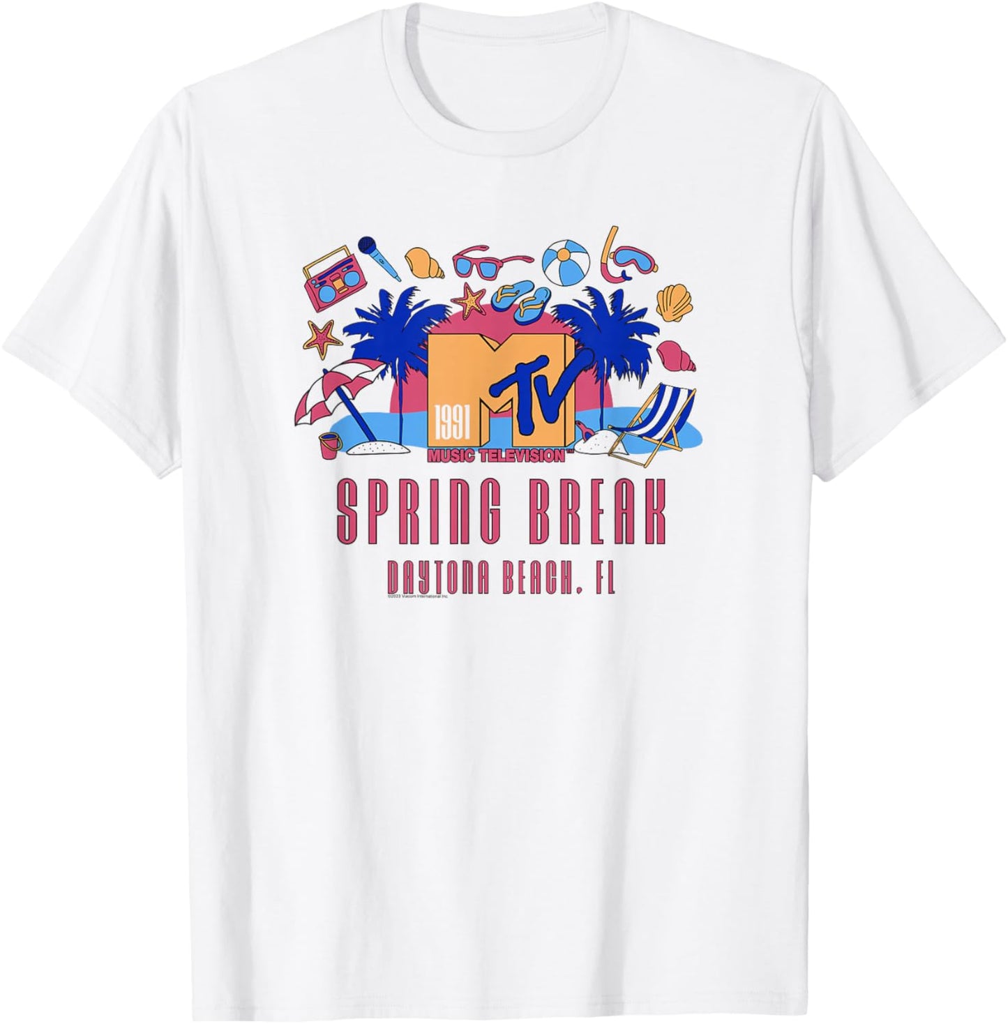 MTV Spring Break Daytona Beach 1991 Icons Vintage TV T-Shirt - T-Shirt | White