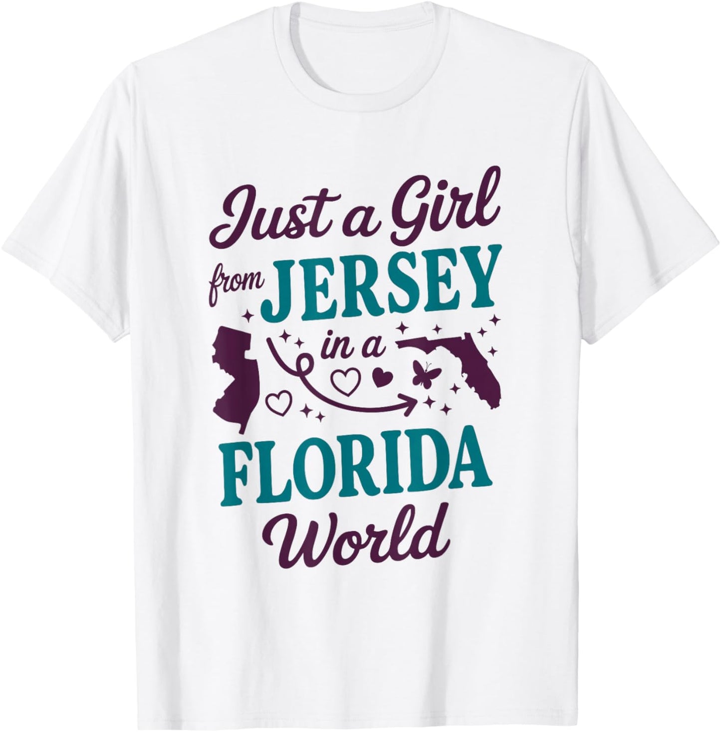 Girl from New Jersey in A Florida World T-Shirt - T-Shirt | White