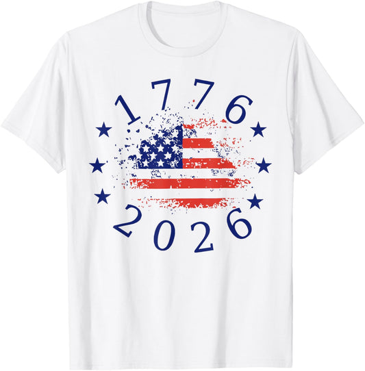250 Years American 250th Anniversary 1776-2026 4th of July T-Shirt - T-Shirt | White