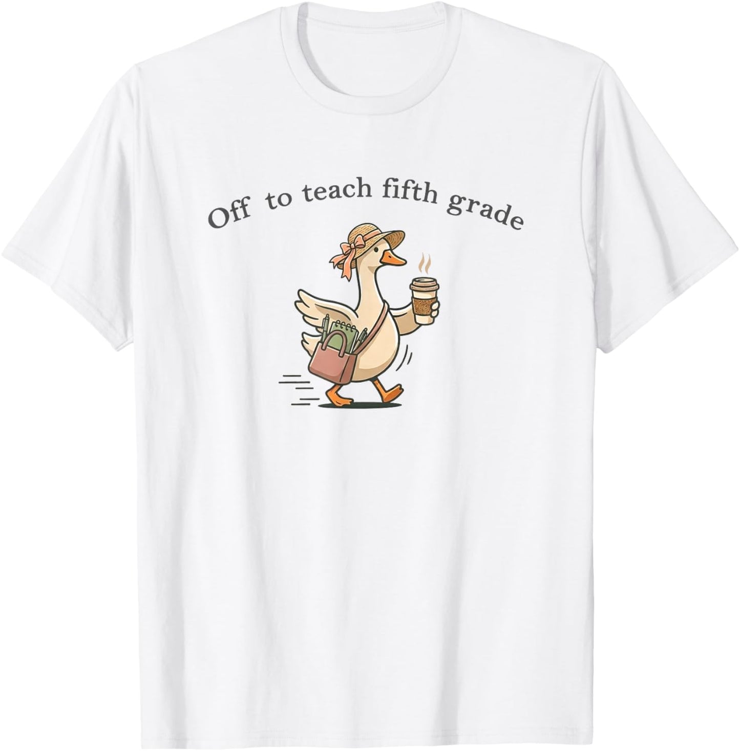Funny Fifth Grade Teacher Goose Back to School T-Shirt - T-Shirt | White