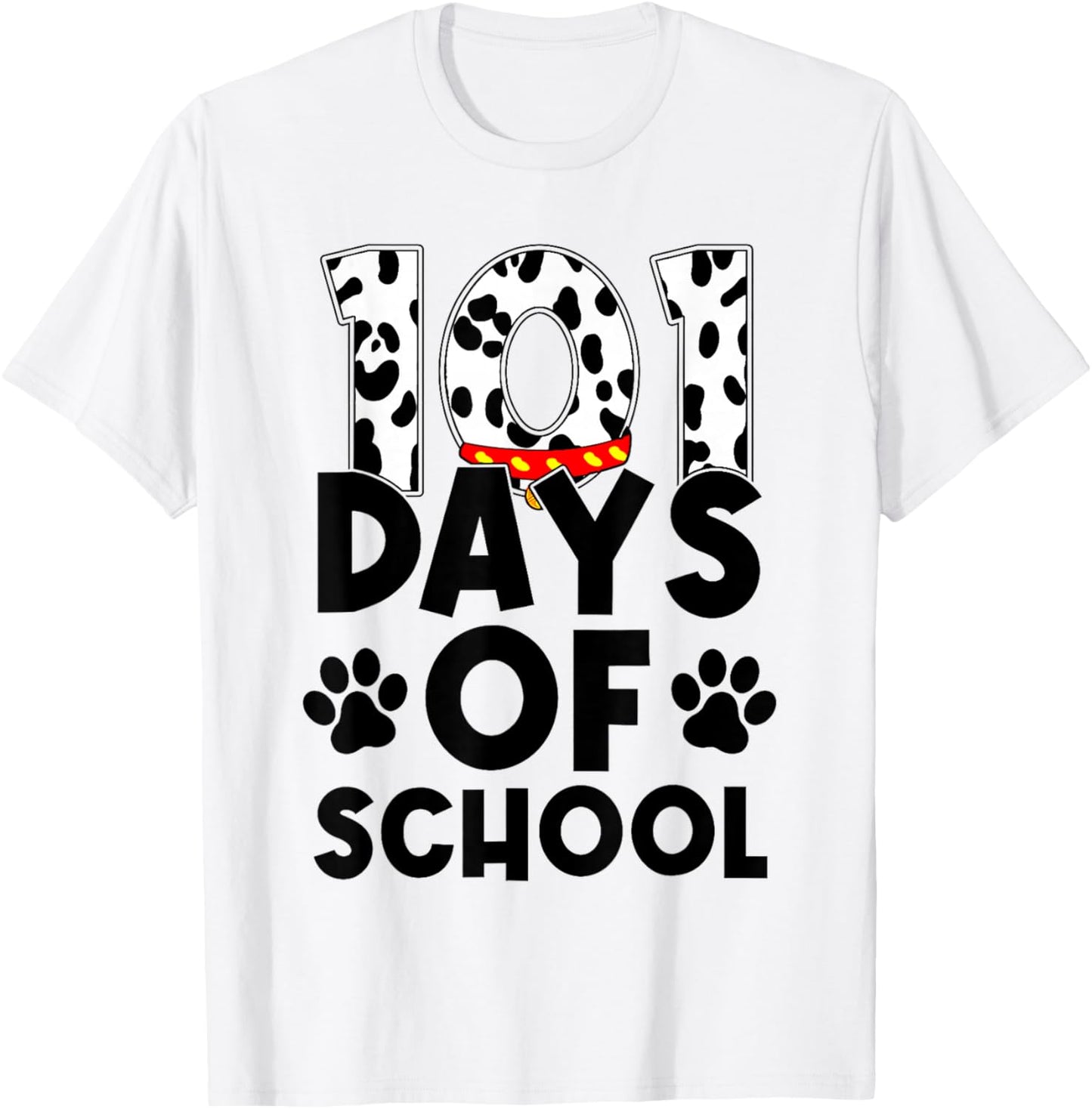 Cute Dog Happy 101 Days School Teacher Student 100 Days T-Shirt - T-Shirt | White