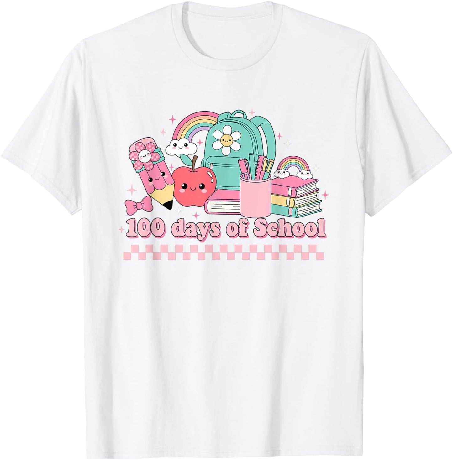 100 Days of School Coquette Bow 100th Day of School Girls T-Shirt - T-Shirt | White