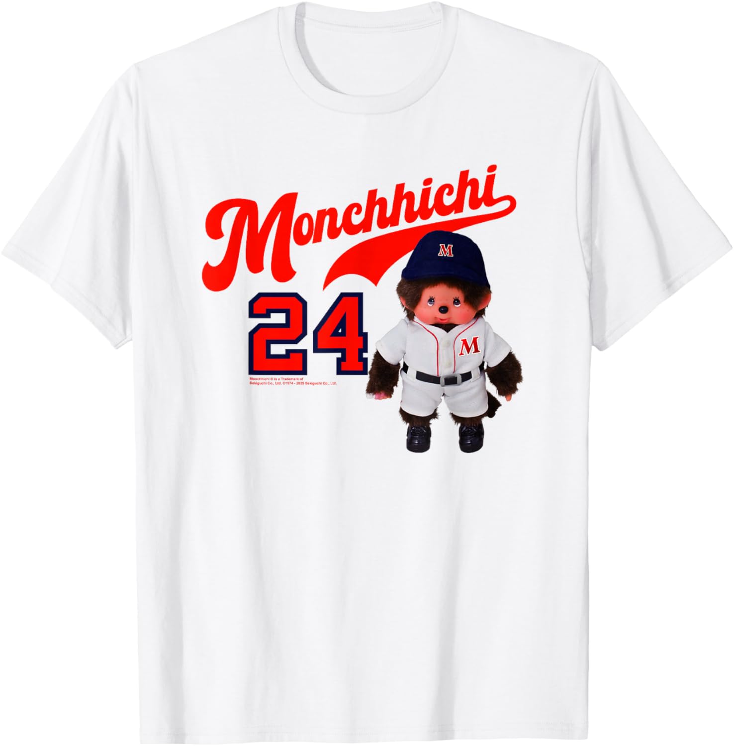Monchhichi Little Baseball Player #24 Vintage Photo T-Shirt - T-Shirt | White