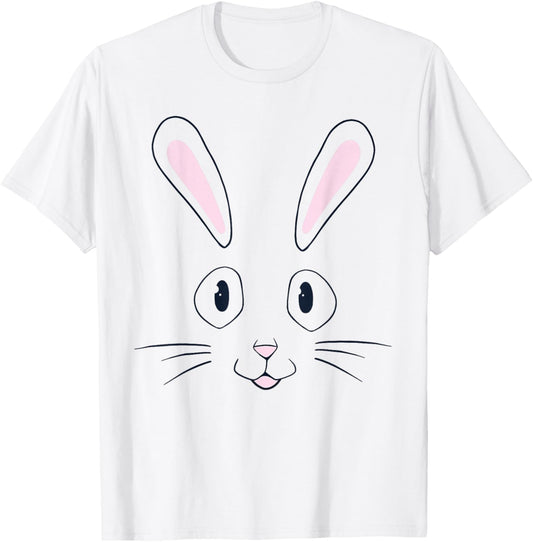 Bunny Face Easter Bunny Rabbit Face Funny Easter Basket Kids T-Shirt - T-Shirt | White