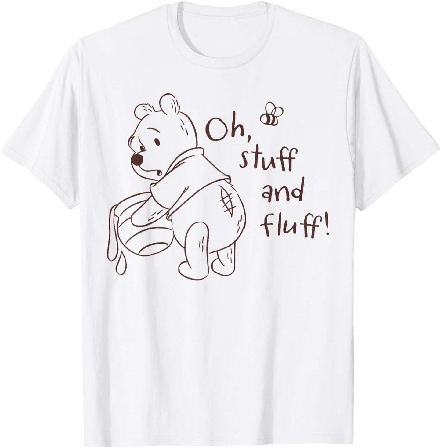 Disney Winnie The Pooh Oh Stuff and Fluff! Ripped Winnie T-Shirt - T-Shirt | White