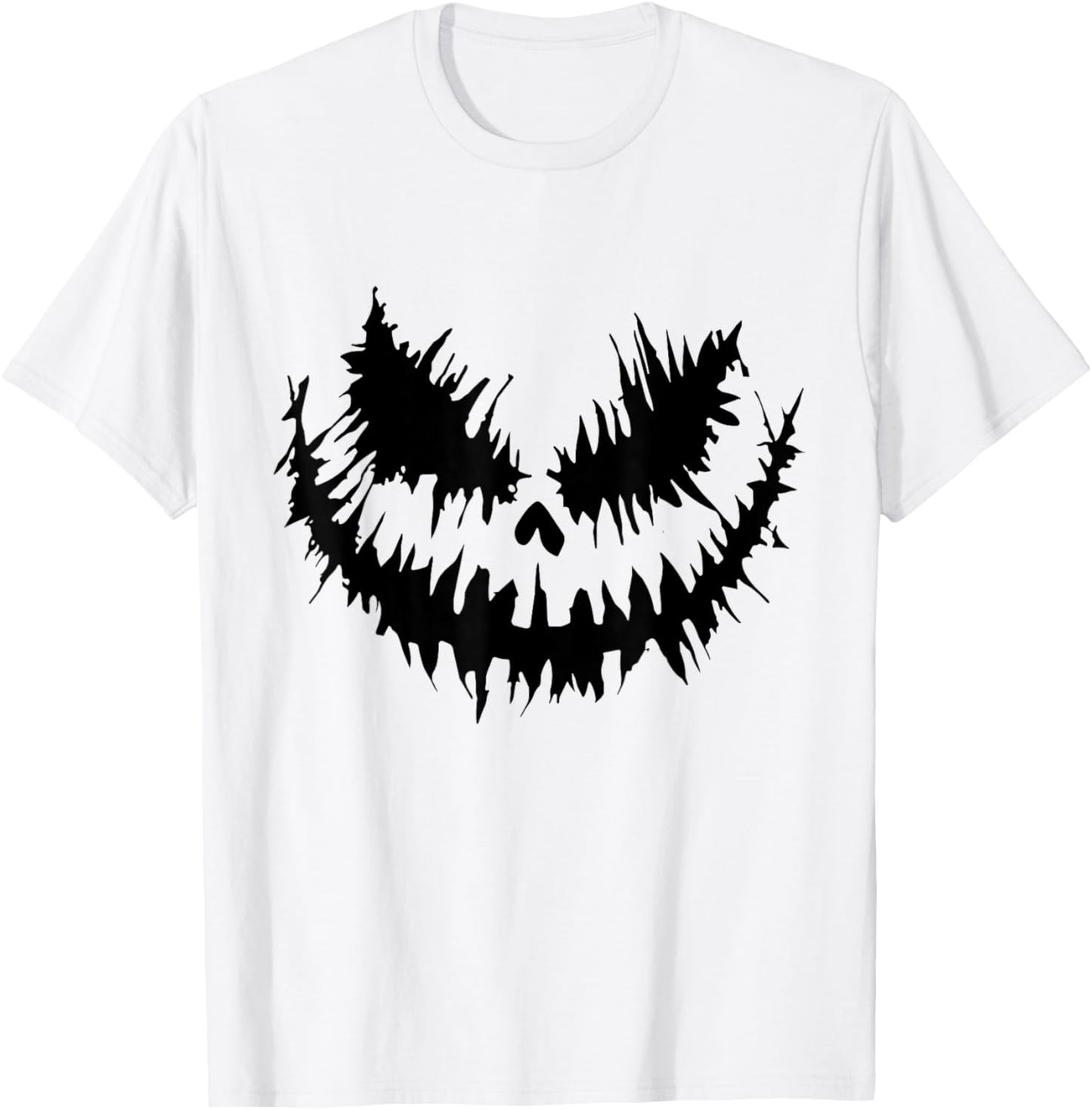 Boys Jack-O-Lantern Scary Carved Pumpkin Face Halloween T-Shirt - T-Shirt | White