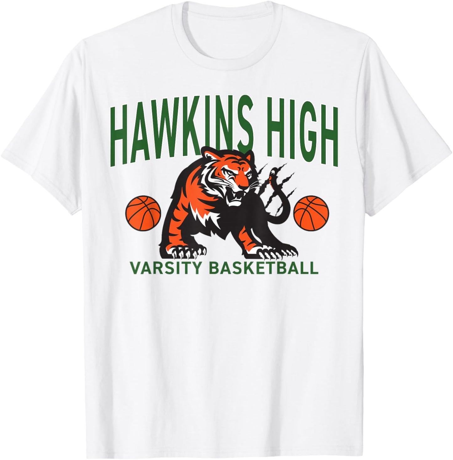 Stranger Things Season 5 Hawkins High Varsity Basketball T-Shirt - T-Shirt | White