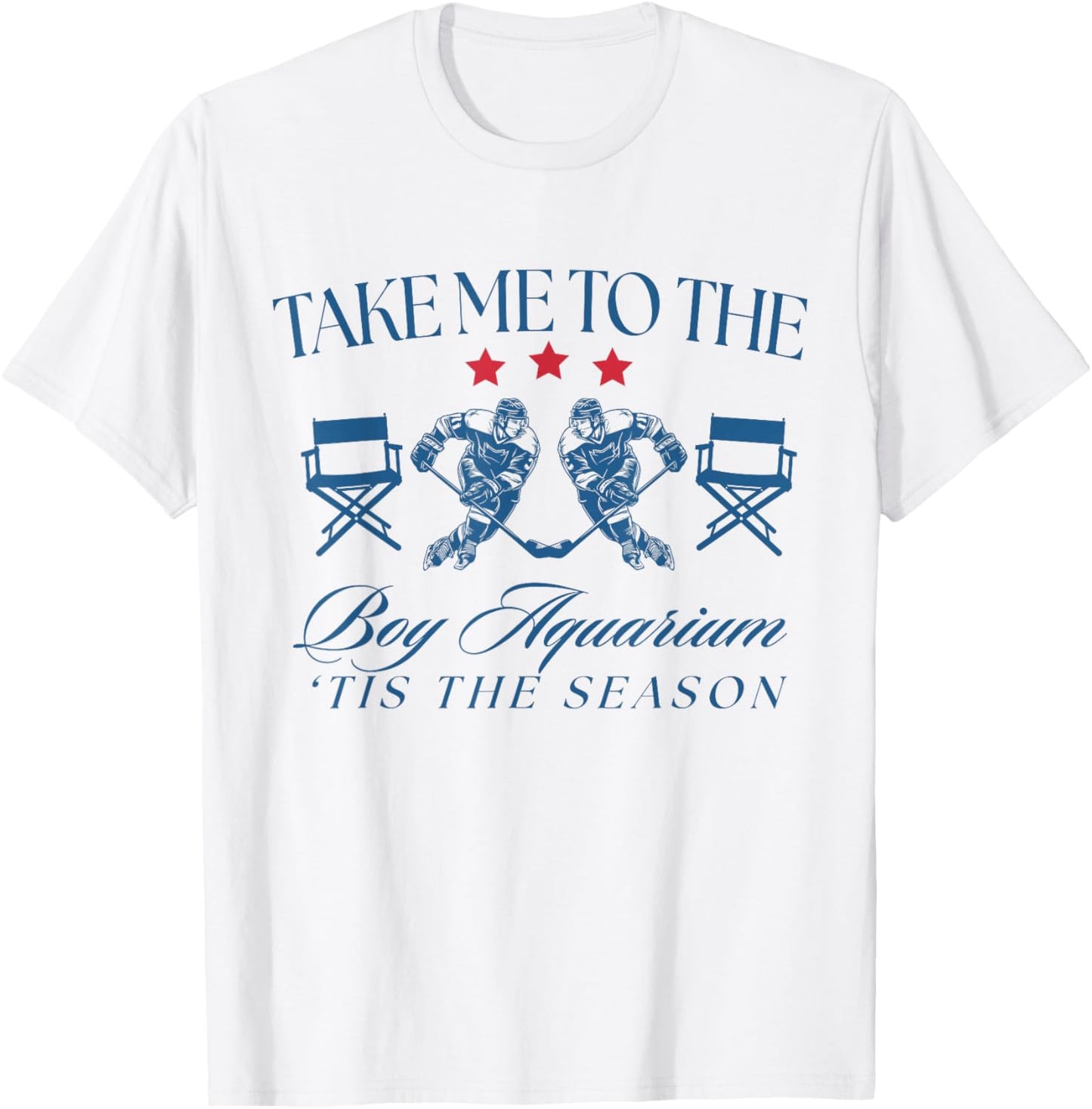 Take Me to The Boy Aquarium Funny Hockey Lover T-Shirt - T-Shirt | White