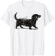 Dachshund Scribble Art Dog Lover Cute Puppy T-Shirt - T-Shirt | White