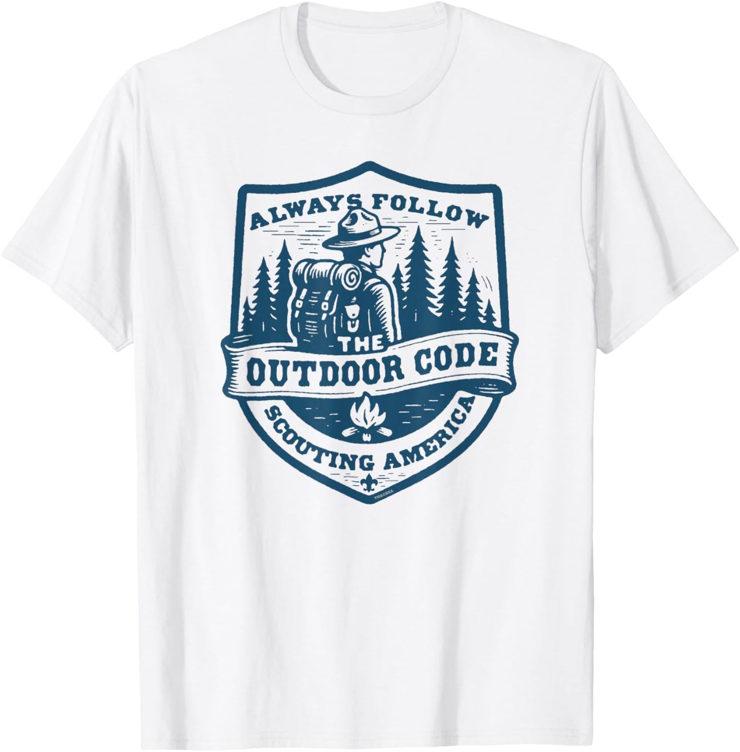 Always Follow The Outdoor Code Retro Scouting Sustainability T-Shirt - T-Shirt | White