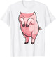 Pig Shirt Adult Kids Men Women Pink Body Pig Costume T-Shirt - T-Shirt | White