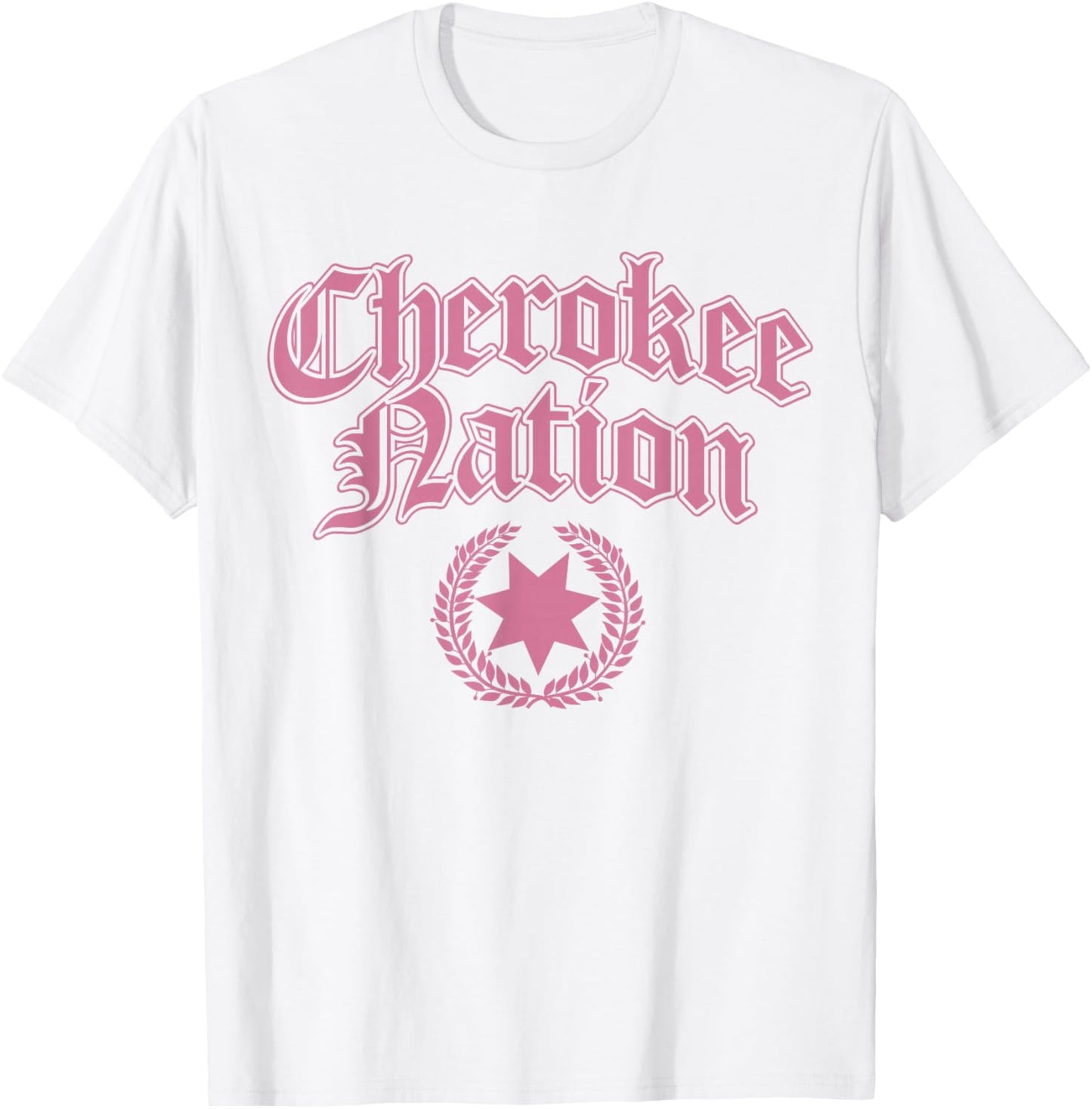 Pink Cherokee Nation Women Native American T-Shirt - T-Shirt | White