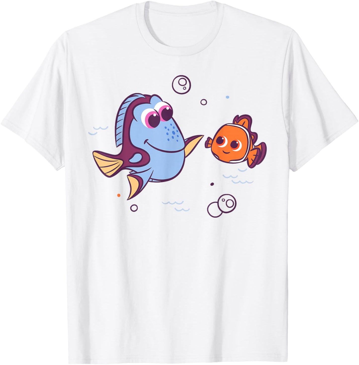 Disney Pixar Finding Nemo Dory and Nemo High Five Cartoon T-Shirt - T-Shirt | White