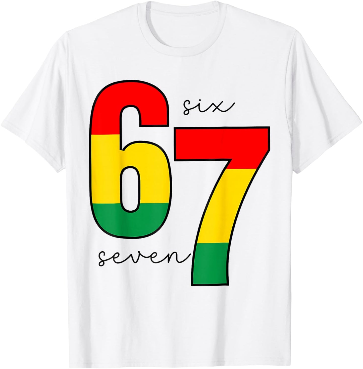 Meme Melanin 67 Funny Six Seven African Black History Month T-Shirt - T-Shirt | White