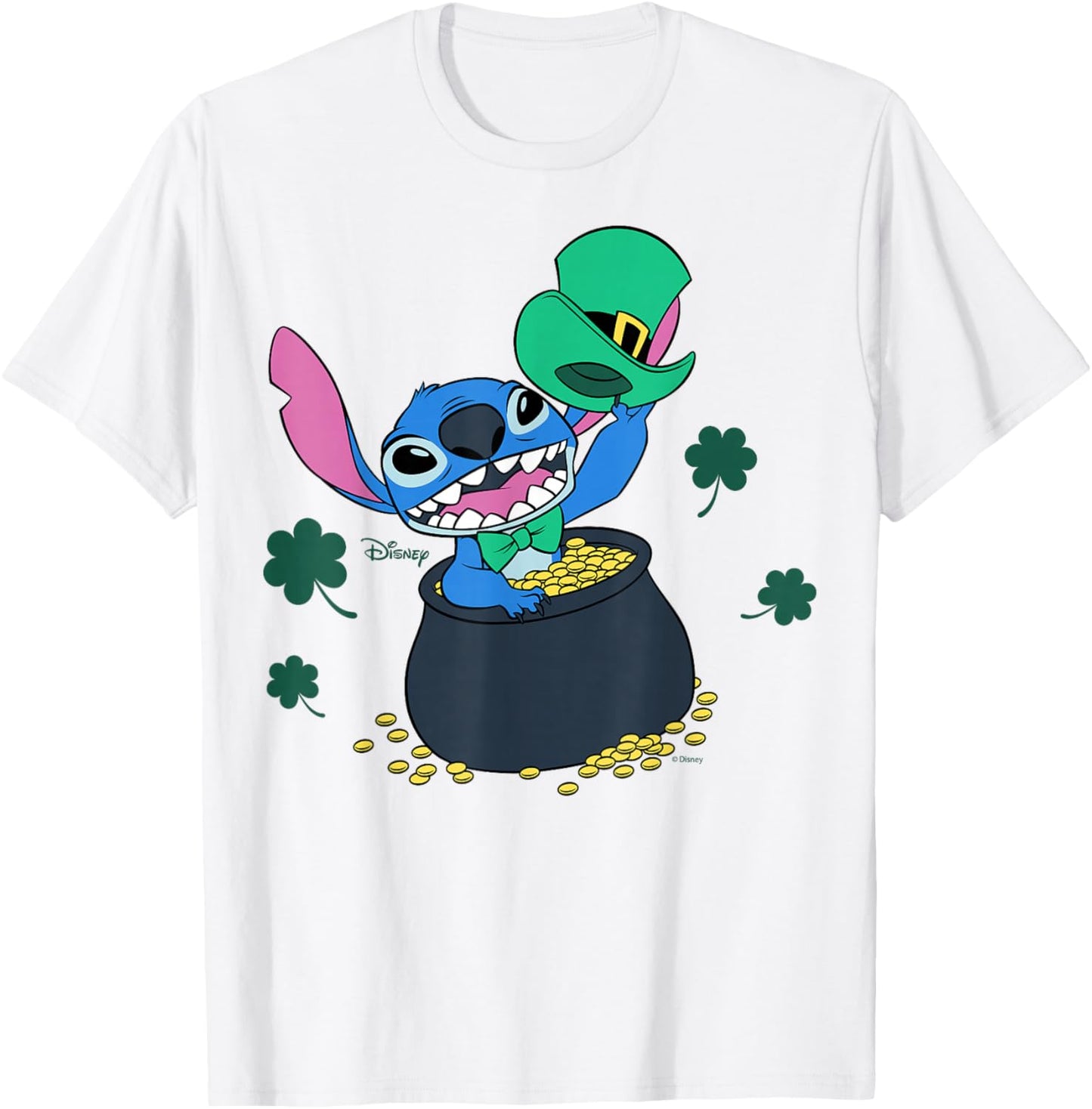 Disney Lilo & Stitch Lucky Leprechaun St Patrick's Day T-Shirt - T-Shirt | White