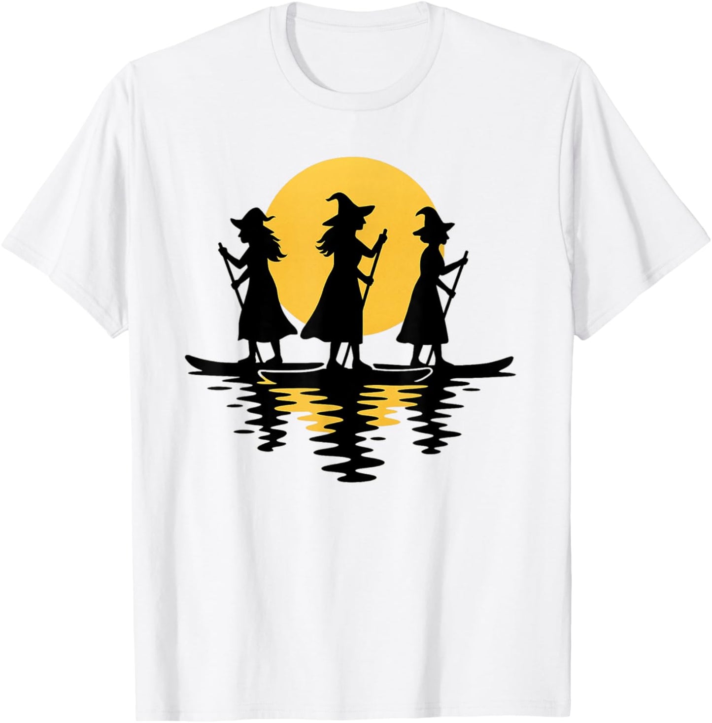 Halloween Witches Paddling SUP Paddleboards T-Shirt - T-Shirt | White