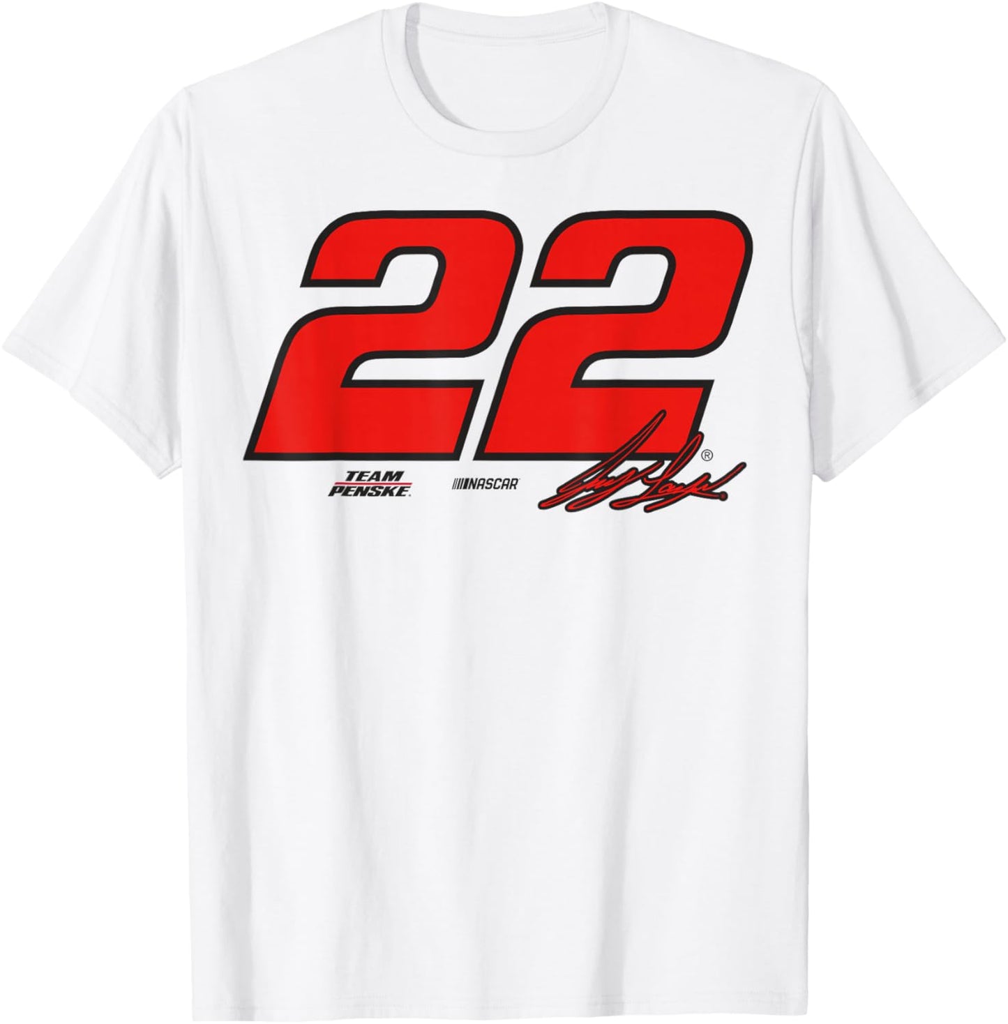 NASCAR No. 22 Joey Logano Signature Team Penske T-Shirt - T-Shirt | White