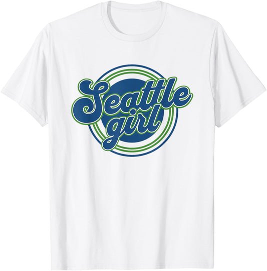 Retro Seattle Girl Vintage City Proud SEA Girls T-Shirt - T-Shirt | White