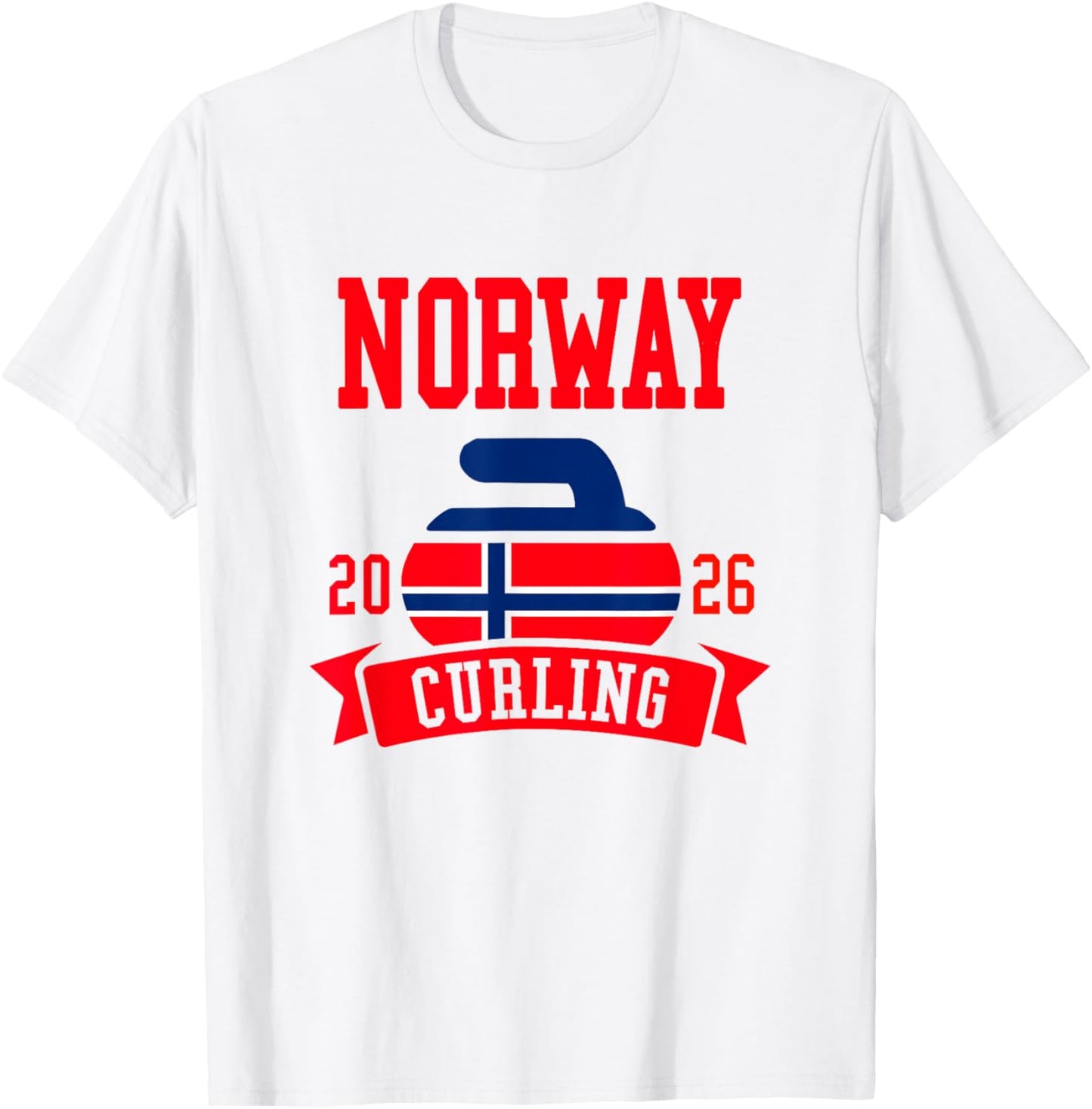 Norway Curling 2026 Norwegian Sports Lover Winter Athletic T-Shirt - T-Shirt | White