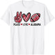 Peace Love Alabama Men Women Kids Boys Girls Youth Teen T-Shirt - T-Shirt | White