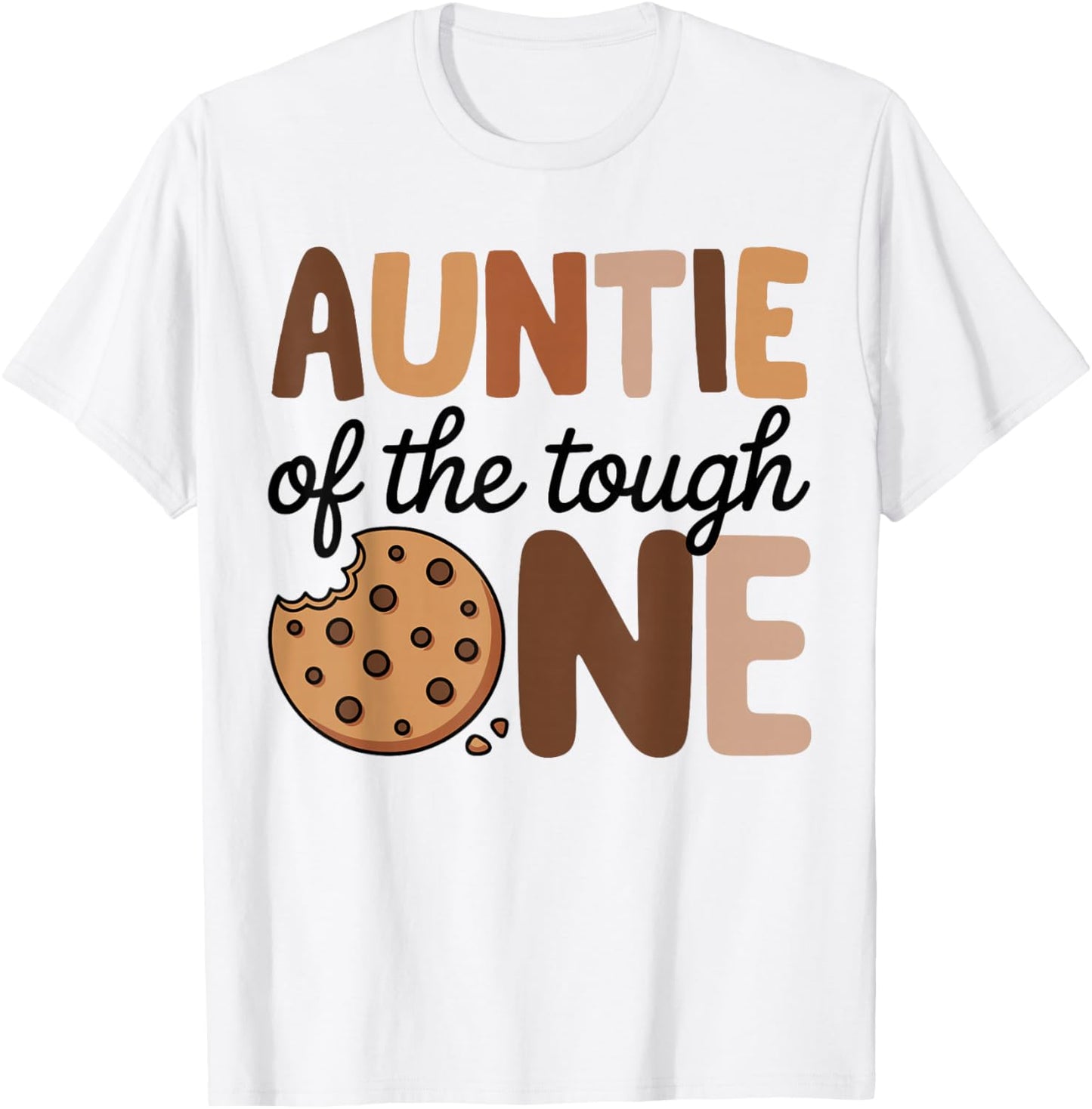 Auntie of The Tough one Cookies Milk 1st Birthday Matching T-Shirt - T-Shirt | White