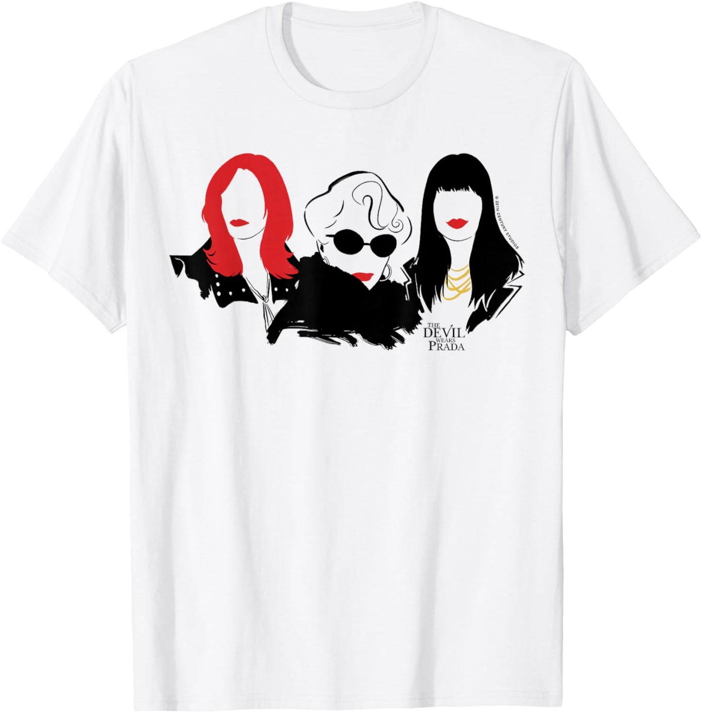The Devil Wears Prada Red Lip Trio T-Shirt - T-Shirt | White