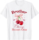 Brother of The Cherry Sweet One Preppy Bow First Birthday T-Shirt - T-Shirt | White