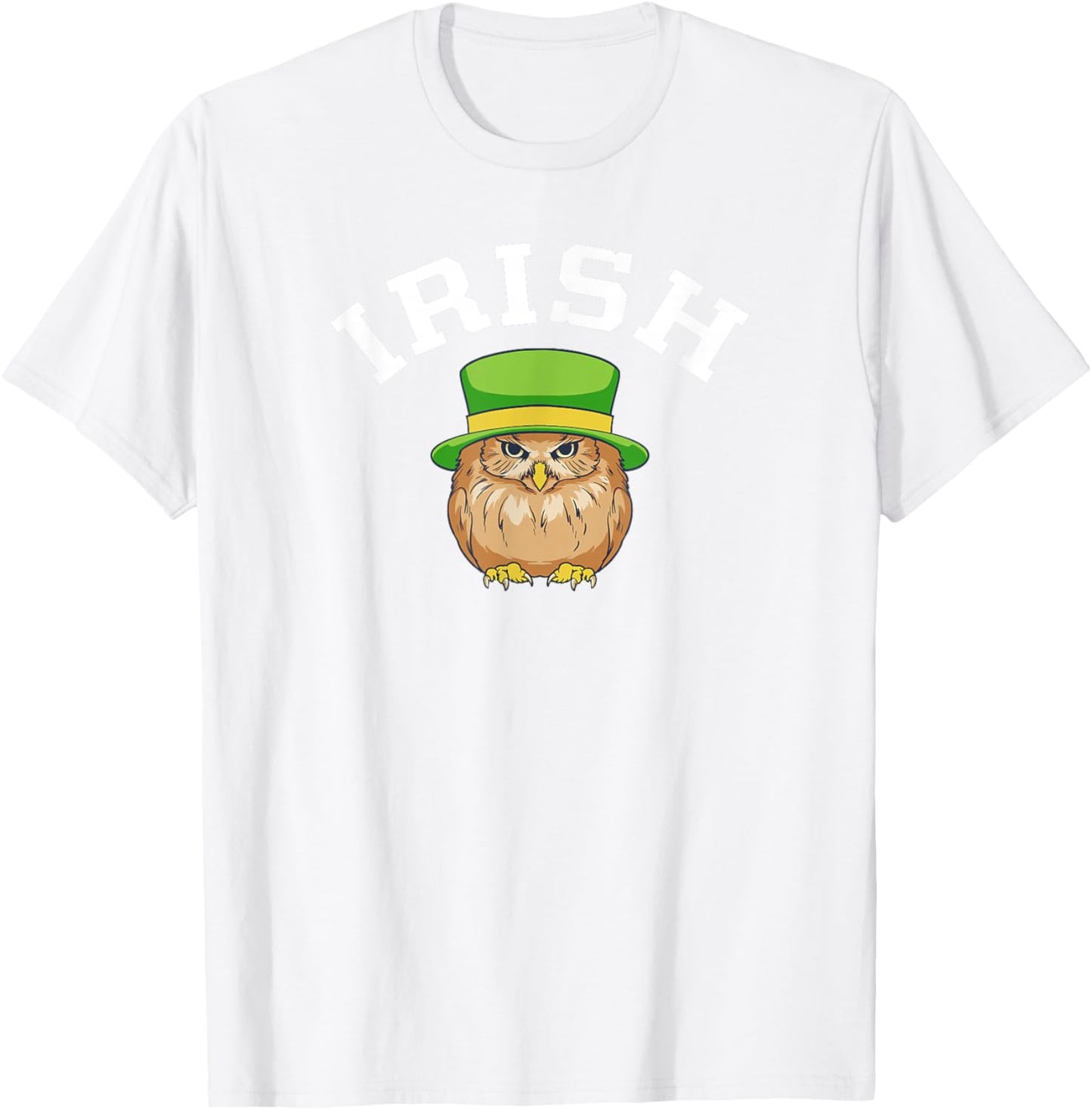 Irish Owl St Patricks Day Ireland Pride Graphic Green T-Shirt - T-Shirt | White