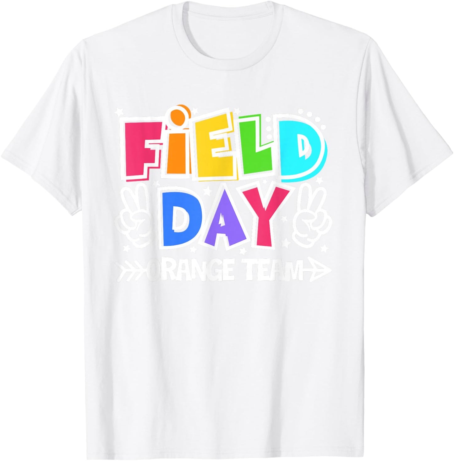 Orange Team Just Here for Field Day Fun Day 2026 Teacher Kid T-Shirt - T-Shirt | White