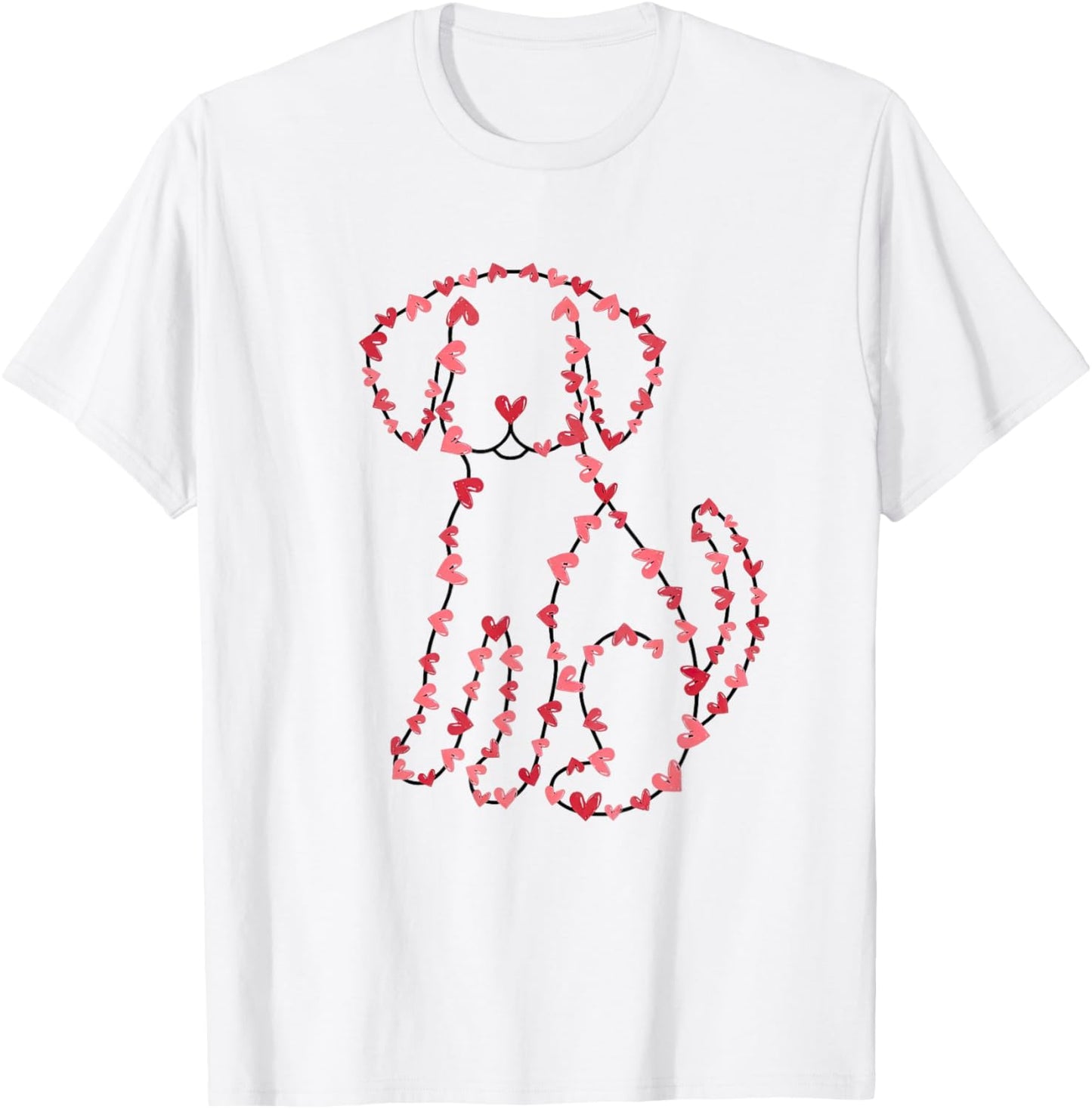 Dog Valentines Day Heart Love Puppy Dog Lover Women Girls T-Shirt - T-Shirt | White