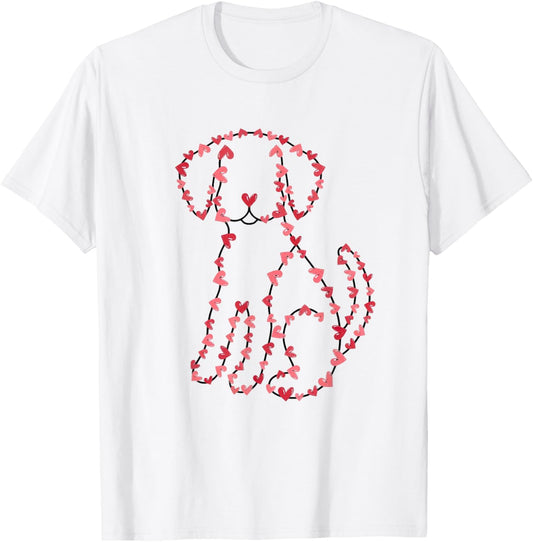 Dog Valentines Day Heart Love Puppy Dog Lover Women Girls T-Shirt - T-Shirt | White