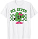 Six Seven 67 Meme St Patricks Day Shamrock Boys Girls Kids T-Shirt - T-Shirt | White