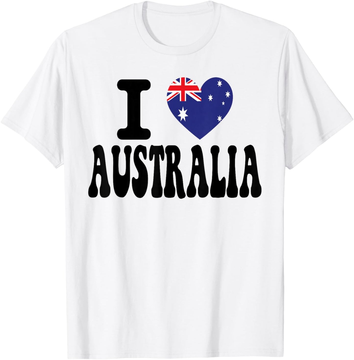 I Love Australia Heart Flag Retro Travel Souvenir T-Shirt - T-Shirt | White