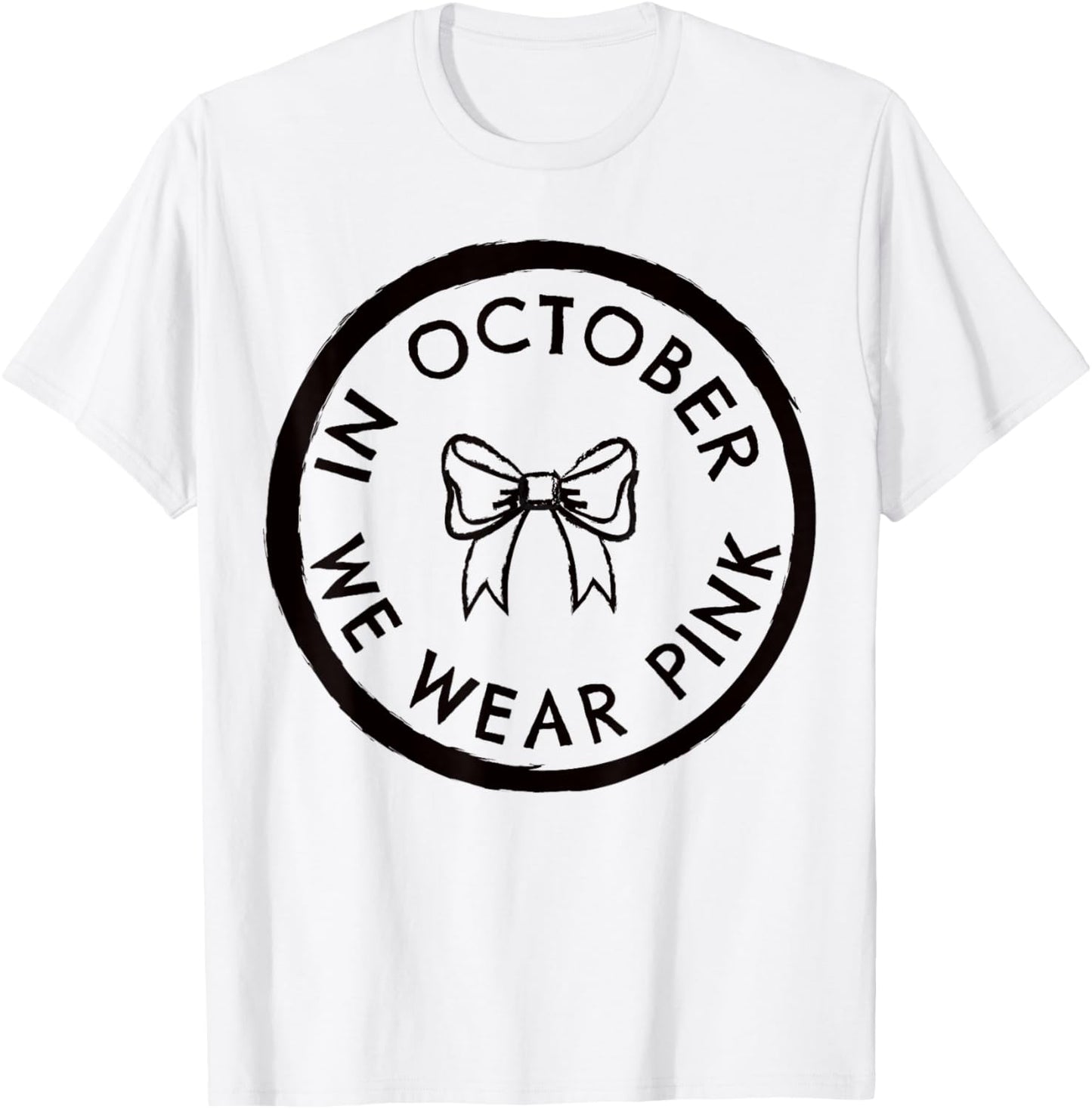 Coquette Bow in October We Wear Pink Out T-Shirt - T-Shirt | White