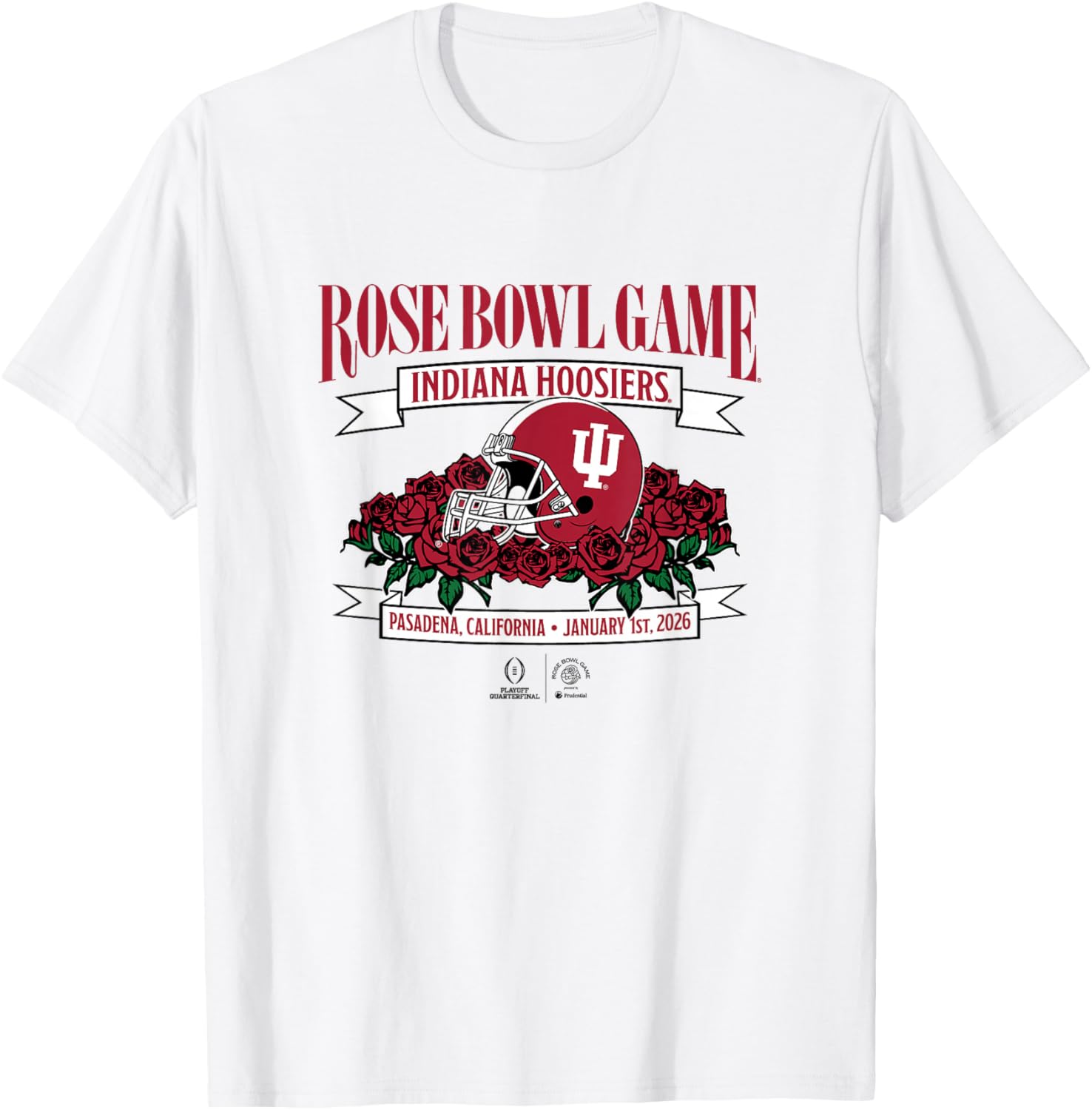 Indiana Hoosiers 2025 College Football Playoff Rose Bowl T-Shirt - T-Shirt | White