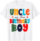Uncle of The Birthday Boy Matching Family Birthday Party T-Shirt - T-Shirt | White