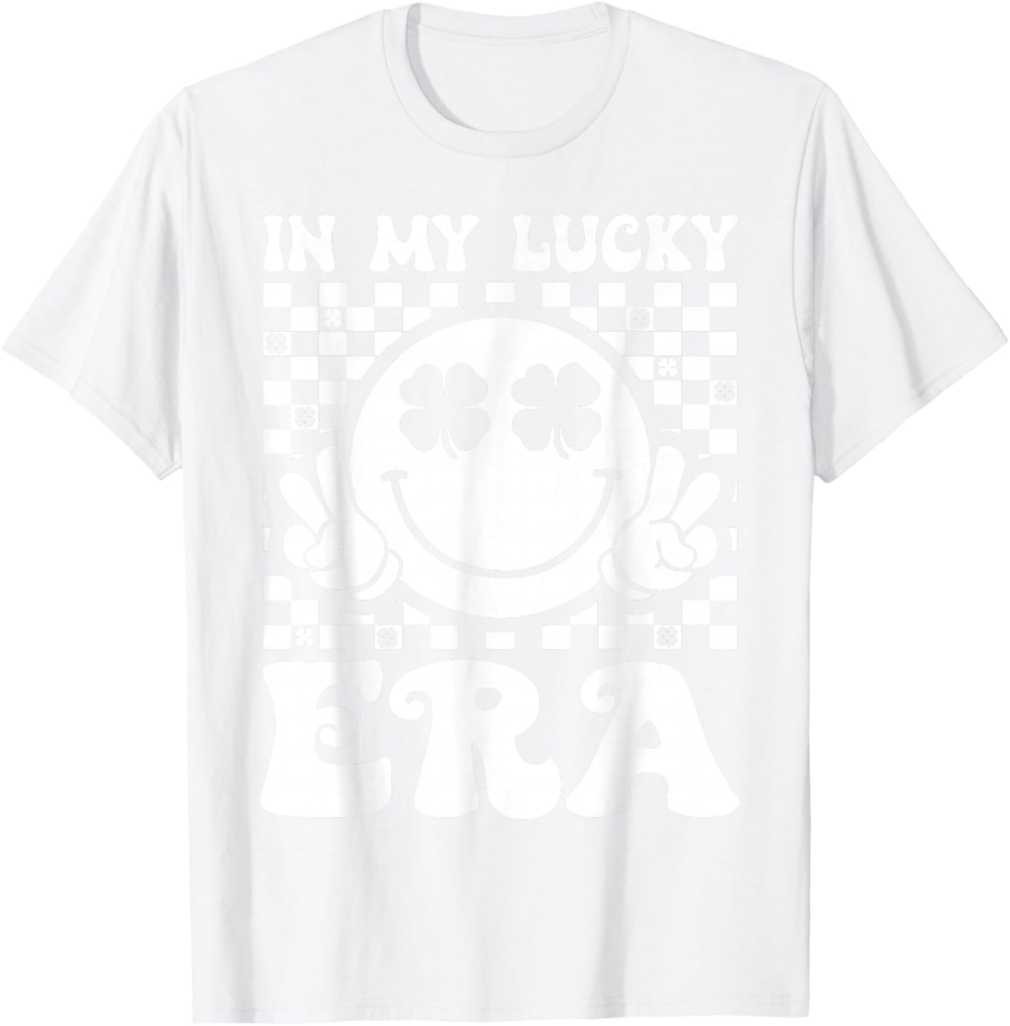 Groovy in My Lucky Era St Patricks Day Shamrock Men Women T-Shirt - T-Shirt | White