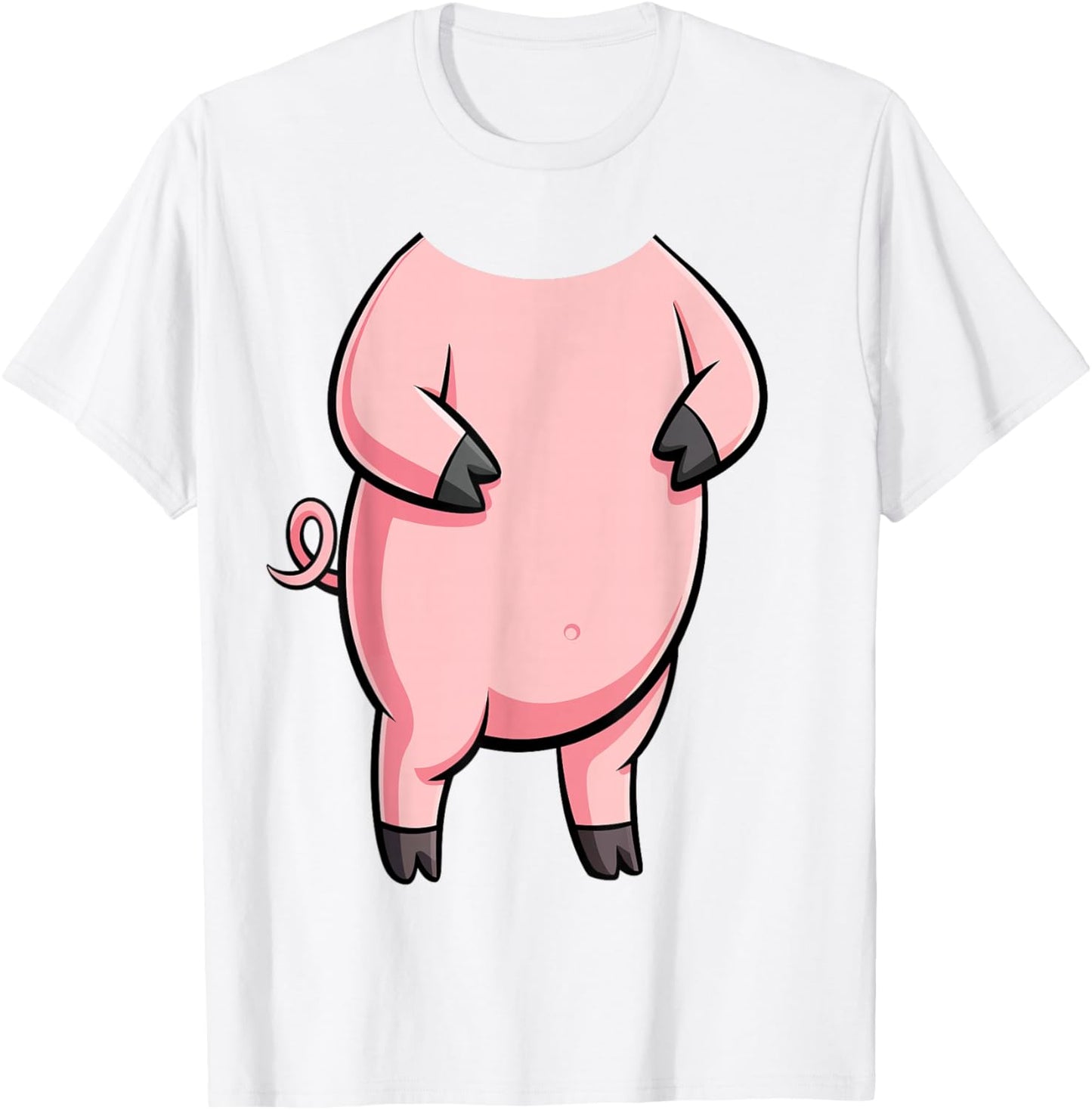 Pig Shirt Adult Kids Men Women Pink Body Pig Costume T-Shirt - T-Shirt | White